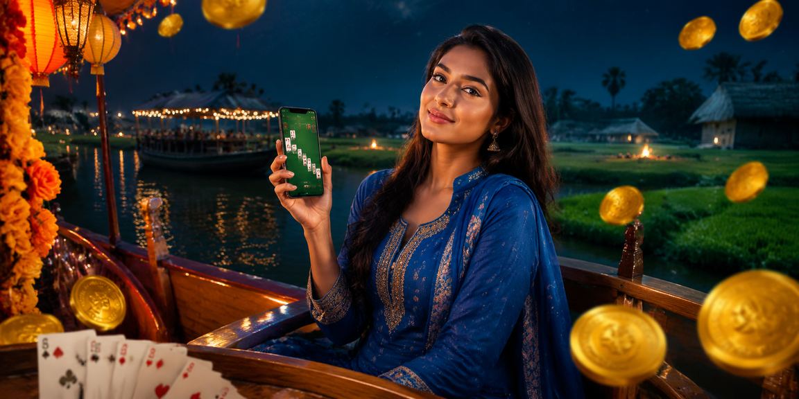 বগুড়ায় সালোয়ার কামিজে তরুণীর সাথে রামি গেমের দৃশ্য