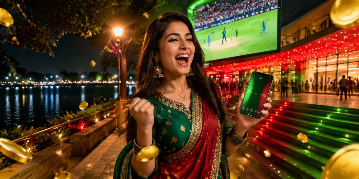 চট্টগ্রামে লাল-সবুজ থিমে ক্রিকেট বেটিং প্ল্যাটফর্মের পরিচিতিমূলক দৃশ্য