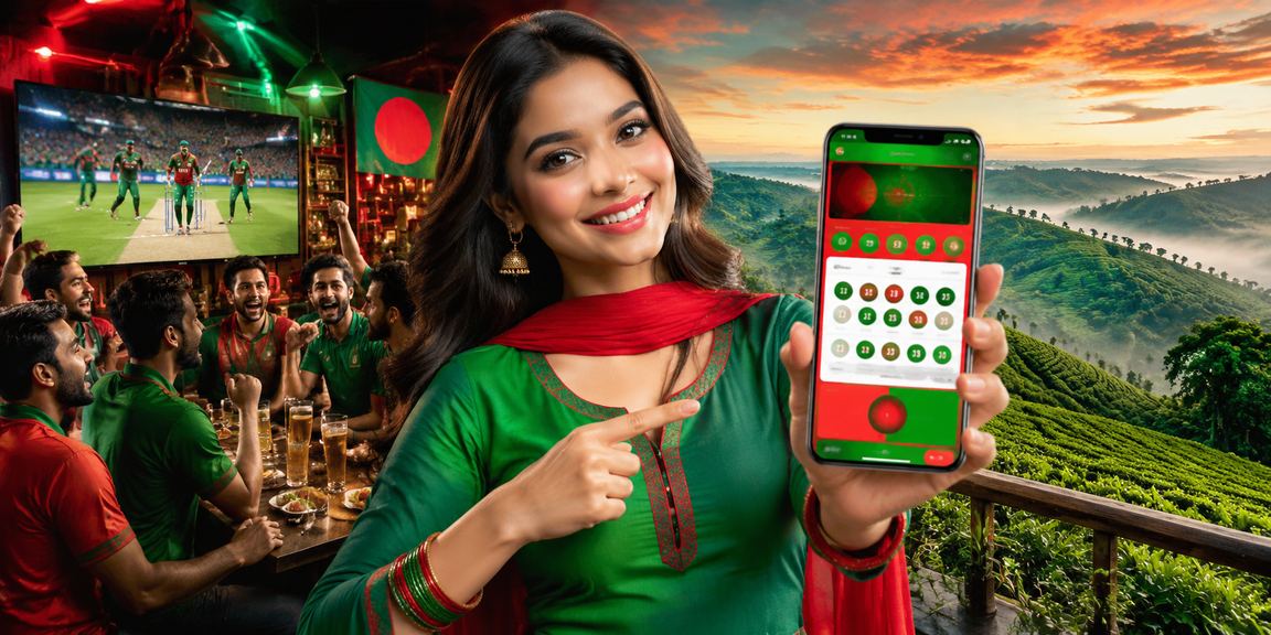 সিলেটে ক্রিকেট বেটিং — লাল ও সবুজ থিমে উজ্জ্বল দৃশ্য